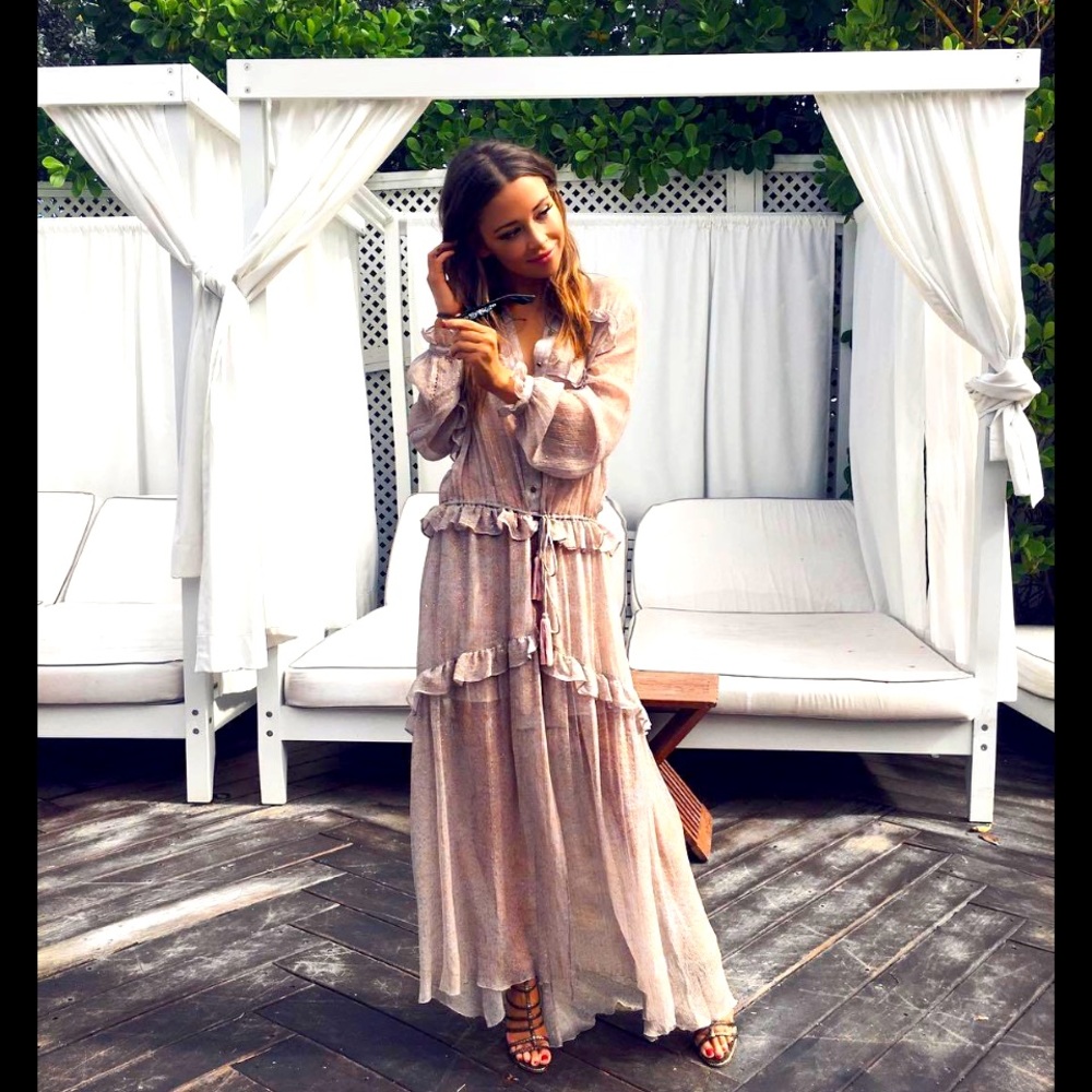 Love shack fancy silk maxi